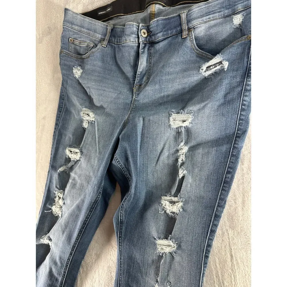 Torrid Bombshell Skinny Premium Stretch High-Rise Destructed Jean